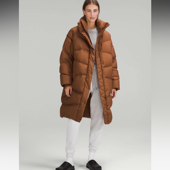 NWT Lululemon Long Oversized Down Jacket / Roasted Brown ——M/L - Picture 2 of 10
